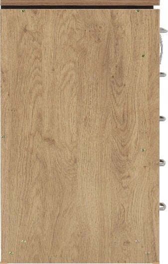 Charles 1 Door 6 Drawer Chest Oak Effect Veneer With Walnut Trim