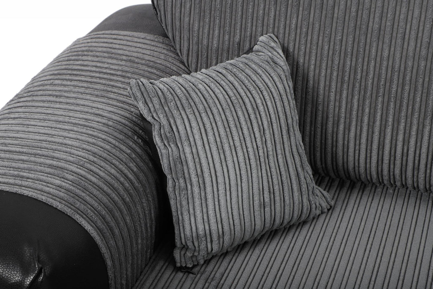 Sector Large Corner Sofa Black/Grey Cord