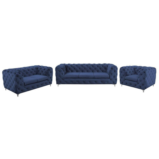 Sophia Navy Blue 3+2+1 Seater Sofa Set Living Room Furniture