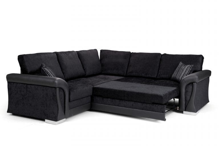 Vievo Corner Sofa Bed With Storage - Black