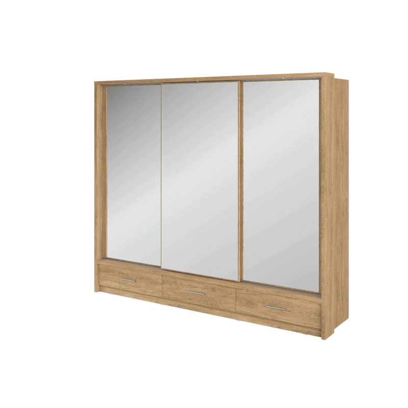 3 Sliding Door Wardrobe 250cm - Italiancityfurniture