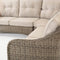 Hazz Corner Sofa with Rising Table and 2 Benches in Brown Rattan - Italiancityfurniture