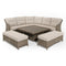 Hazz Corner Sofa with Rising Table and 2 Benches in Brown Rattan - Italiancityfurniture