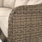 Hazz Corner Sofa with Rising Table and 2 Benches in Brown Rattan - Italiancityfurniture