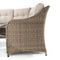 Hazz Corner Sofa with Rising Table and 2 Benches in Brown Rattan - Italiancityfurniture