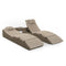 Hazz | Set of 2 Sun Loungers with Side Table in Brown Rattan - Italiancityfurniture