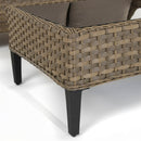 Isyea 3 Seater Sofa with 2 Armchairs and Coffee Table in Brown Rattan - Italiancityfurniture