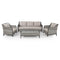 Islyea | 3 Seater Sofa with 2 Armchairs and Coffee Table in Grey Rattan - Italiancityfurniture