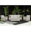 Islyea | 3 Seater Sofa with 2 Armchairs and Coffee Table in Grey Rattan - Italiancityfurniture