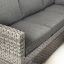 Melo Corner Sofa with Rising Table and 3 Stools in Grey Rattan - Italiancityfurniture