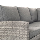 Melo Corner Sofa with Rising Table and 3 Stools in Grey Rattan - Italiancityfurniture