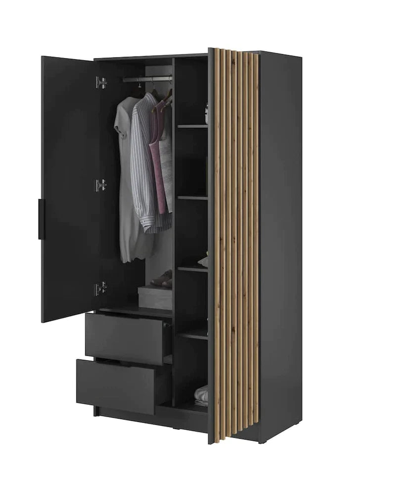 Nelly Hinged Door Wardrobe 105cm - Italiancityfurniture