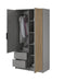 Nelly Hinged Door Wardrobe 105cm - Italiancityfurniture