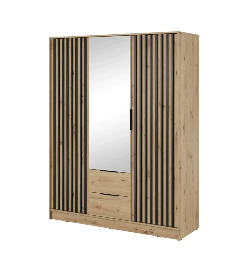 Nelly Hinged Door Wardrobe 155cm - Italiancityfurniture