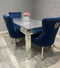 Crushed Glass Mirrored Dining Table And 4 Chair - Italiancityfurniture