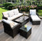 Rattan Garden Furniture Set Patio 6 Seater Sofa Chair Stools Table Storage box - Italiancityfurniture