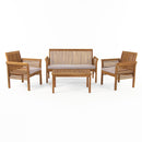 Acacia 2 Seater Sofa with 2 Armchairs and Coffee Table