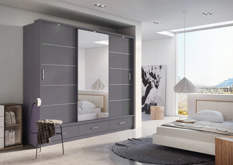 AR-01 Sliding Door Wardrobe 250cm - Italiancityfurniture