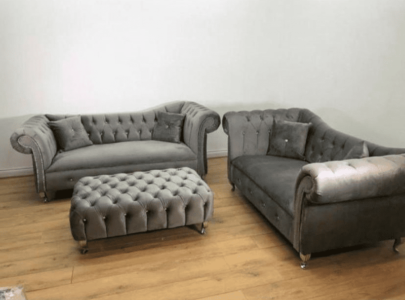 Aria French Style Plush Velvet Sofa