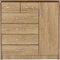 Charles 1 Door 6 Drawer Chest Oak Effect Veneer With Walnut Trim