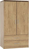 Charles 2 Door 2 Drawer Wardrobe In Oak Effect