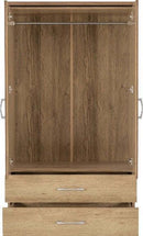 Charles 2 Door 2 Drawer Wardrobe In Oak Effect