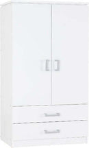 Charles 2 Door 2 Drawer Wardrobe In White