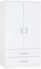 Charles 2 Door 2 Drawer Wardrobe In White