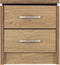 Charles 2 Drawer Bedside Chest Oak Effect Veneer With Walnut Trim