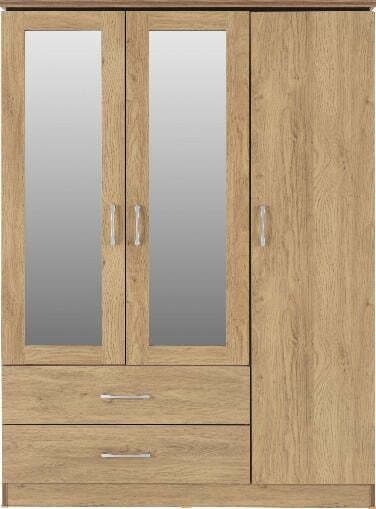 Charles 3 Door 2 Drawer Mirrored Wardrobe