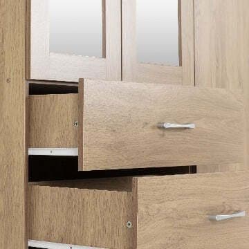 Charles 3 Door 2 Drawer Mirrored Wardrobe