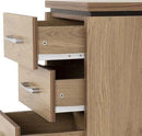 Charles 3 Drawer Bedside Chest Oak Effect Veneer With Walnut Trim