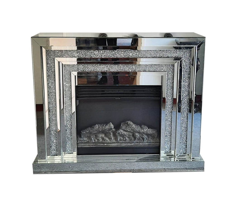 Crushed Glass Fireplace