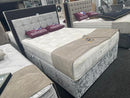 Cube Buttoned Headboard Bed