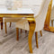 Elouise Gold Dining Set With 4 Cream Luxury Chairs