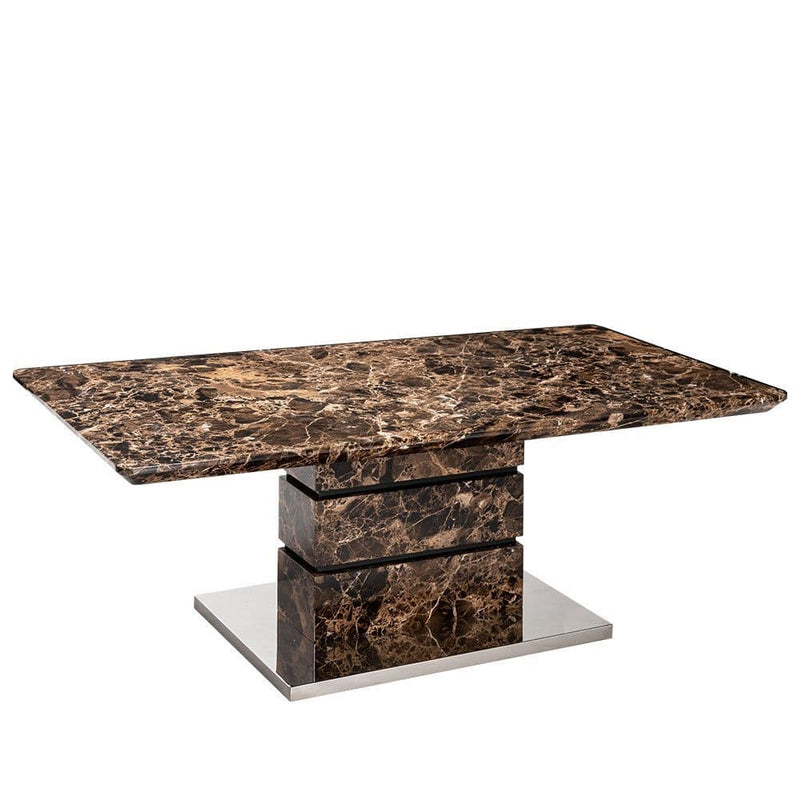 High Gloss Marble Effect Coffee Table Brown