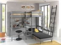 High Sleeper W/ Sofa Bed (Grey)