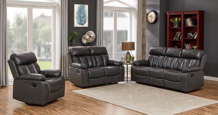 Leather Aire Manual Recliner Luxurious Sofa