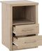 Lisbon 2 Drawer 1 Shelf Bedside Cabinet Light Oak Effect Veneer