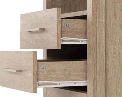 Lisbon 2 Drawer 1 Shelf Bedside Cabinet Light Oak Effect Veneer