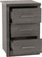 Lisbon 3 Drawer Bedside Chest Black Wood Grain