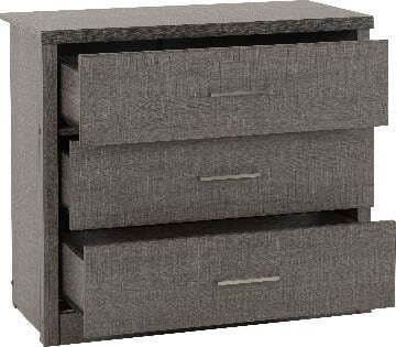 Lisbon 3 Drawer Chest Black Wood Grain