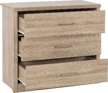 Lisbon 3 Drawer Chest Light Oak Effect Veneer