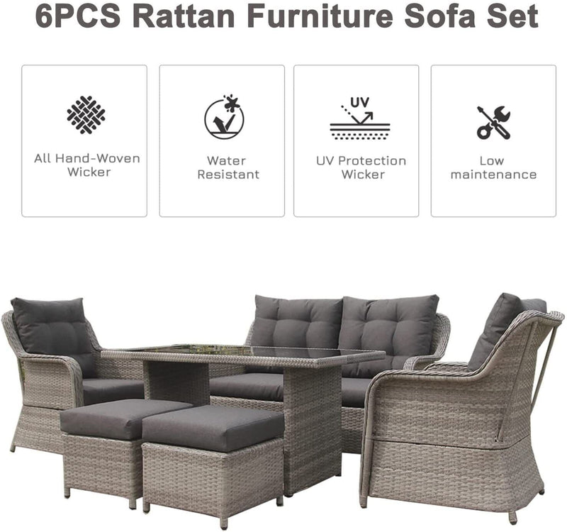 Luxury 6 Seater Sofa Dining Set