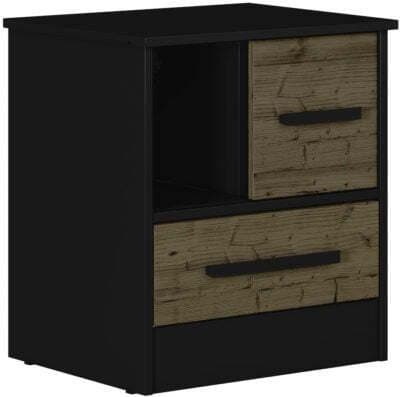 Madrid Bedside Black/Acacia Effect