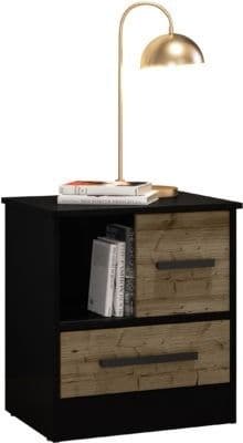 Madrid Bedside Black/Acacia Effect