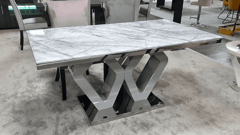 Majestic Grey Marble Dining Table