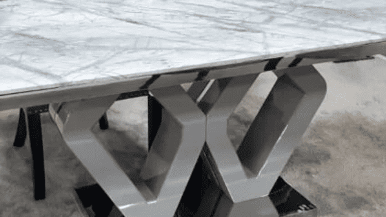 Majestic Grey Marble Dining Table