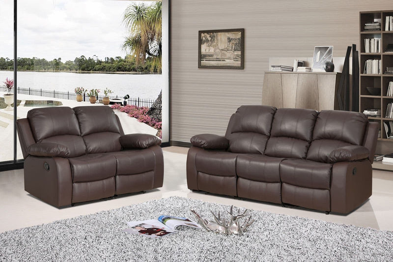 Milan Recliner 3+2 Seater Sofa Brown