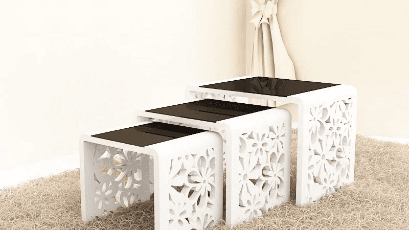 Nest Of 3 Tables -Available In Black A